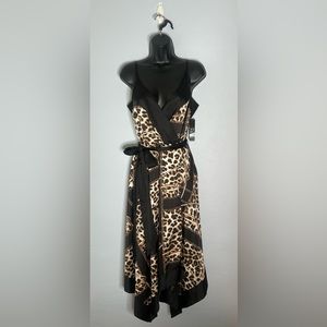 NWT New York & Co. Cheetah Print Handkerchief Style Dress S
